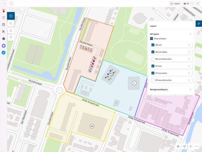 Map view in GO FiberConnect afbeelding